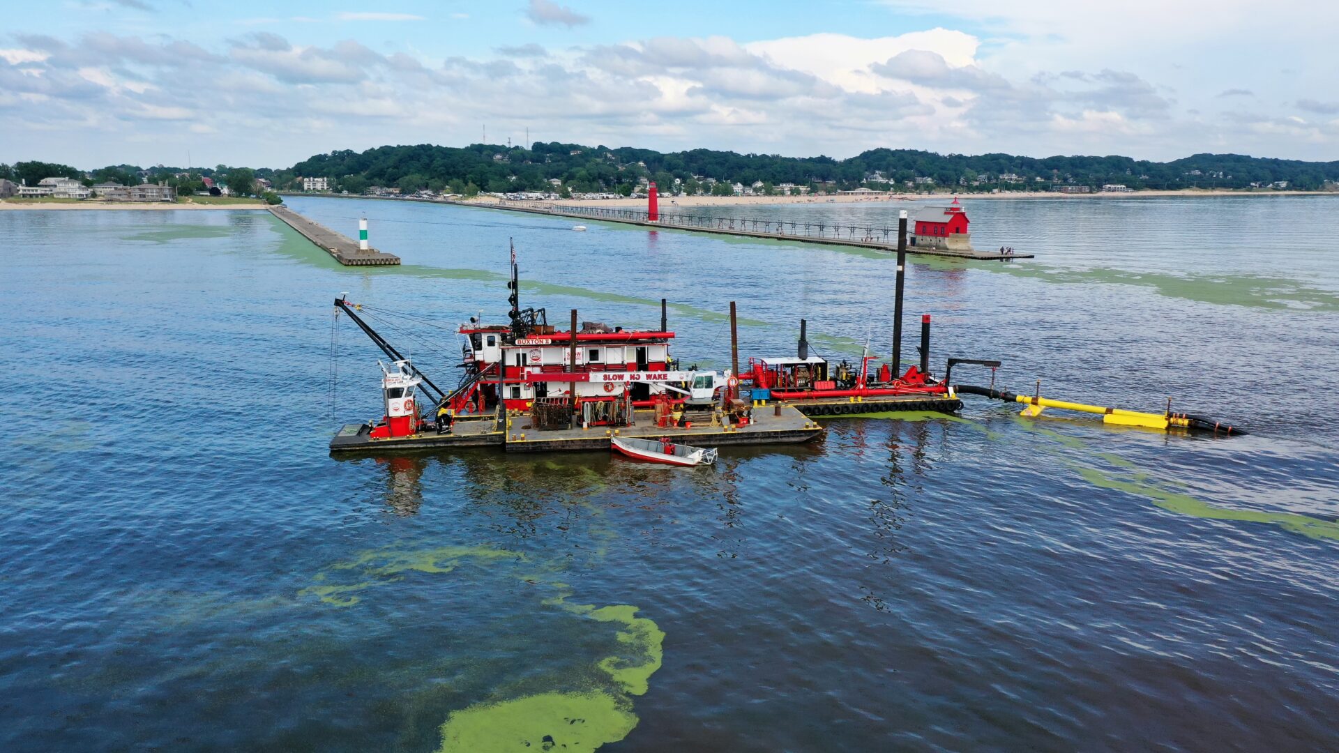 The Buxton II performing maintenance dredging in Grand Haven, MI. FY21